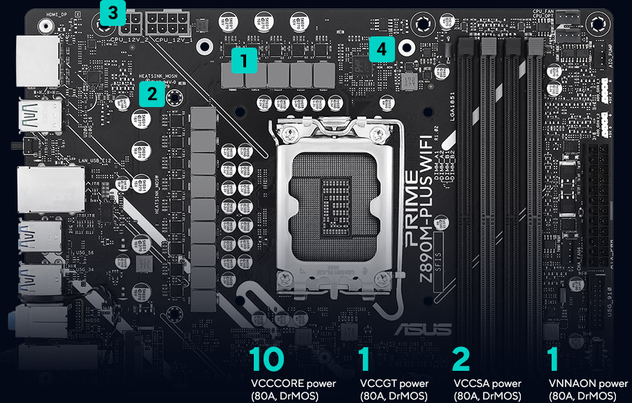 asus s1851 microatx prime z890m-plus wifi-csm ddr5 motherboard