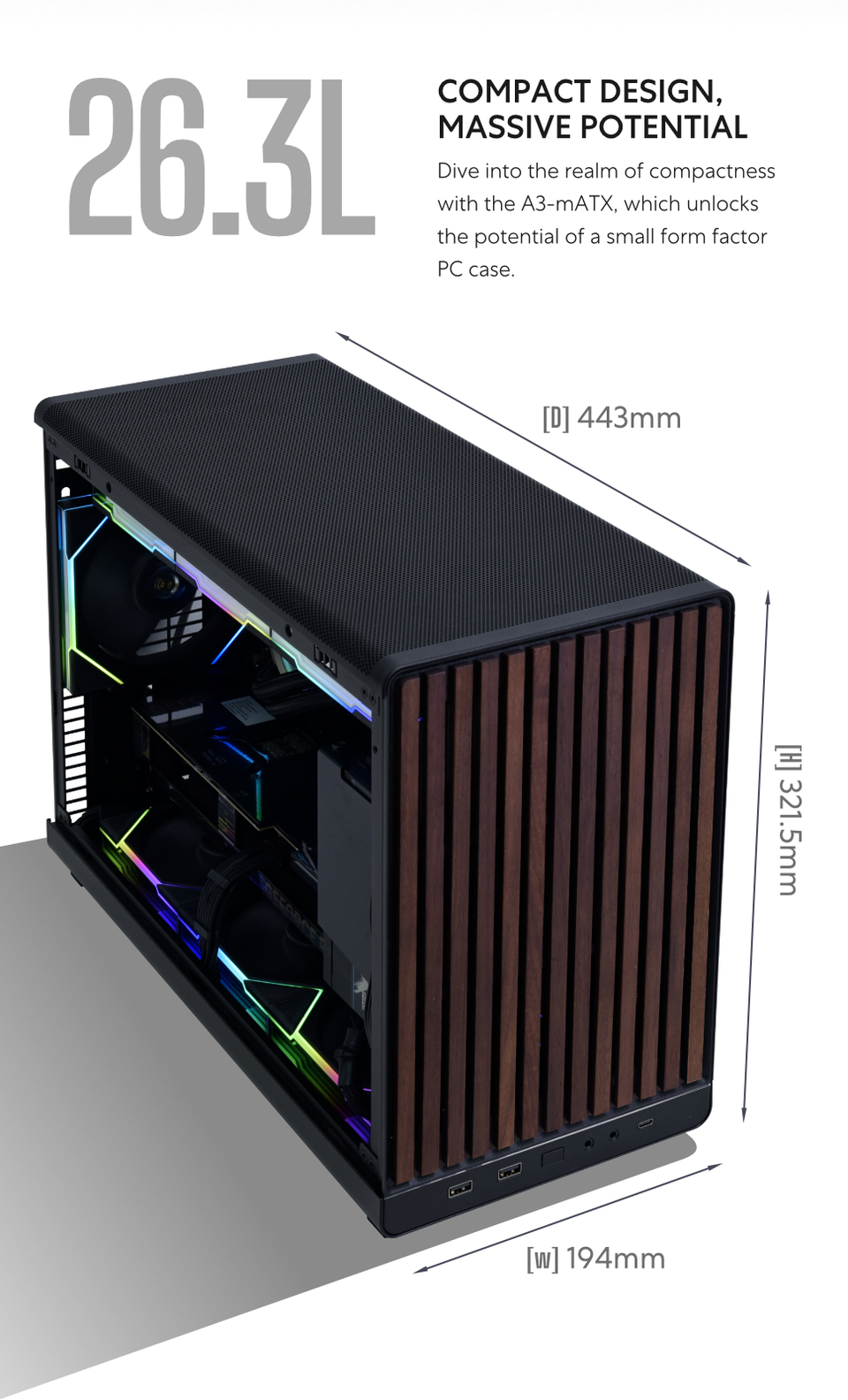 lian li dan-a3 microatx chassis black wood edition