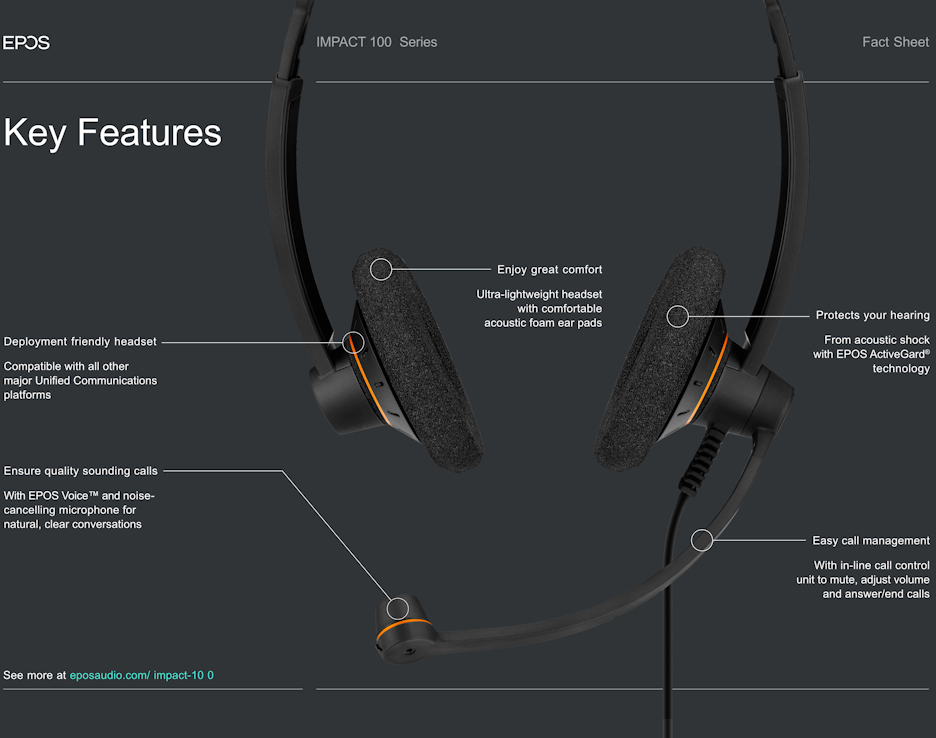 epos impact sc 60 ml stereo usb headset 1000551