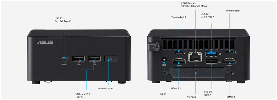 asus nuc 14 pro tall core 3 barebones mini pc