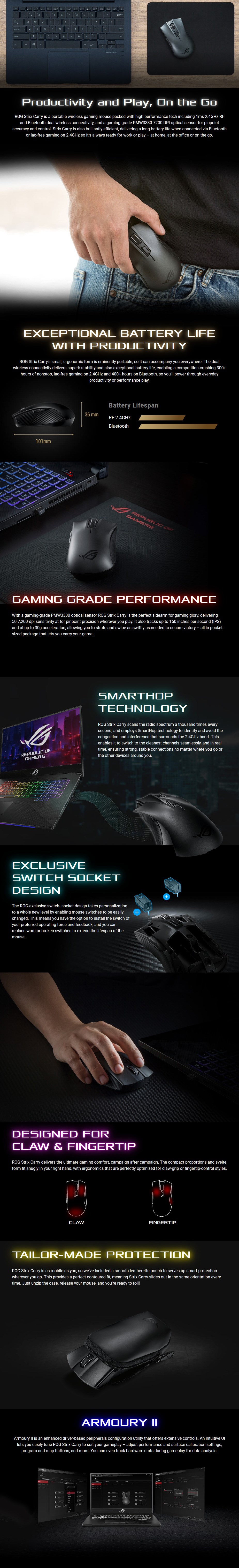 Asus Rog Strix Carry Wireless Optical Gaming Mouse Computer Alliance