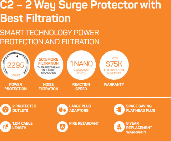 2 port thor c2 smart duo filter surge protector