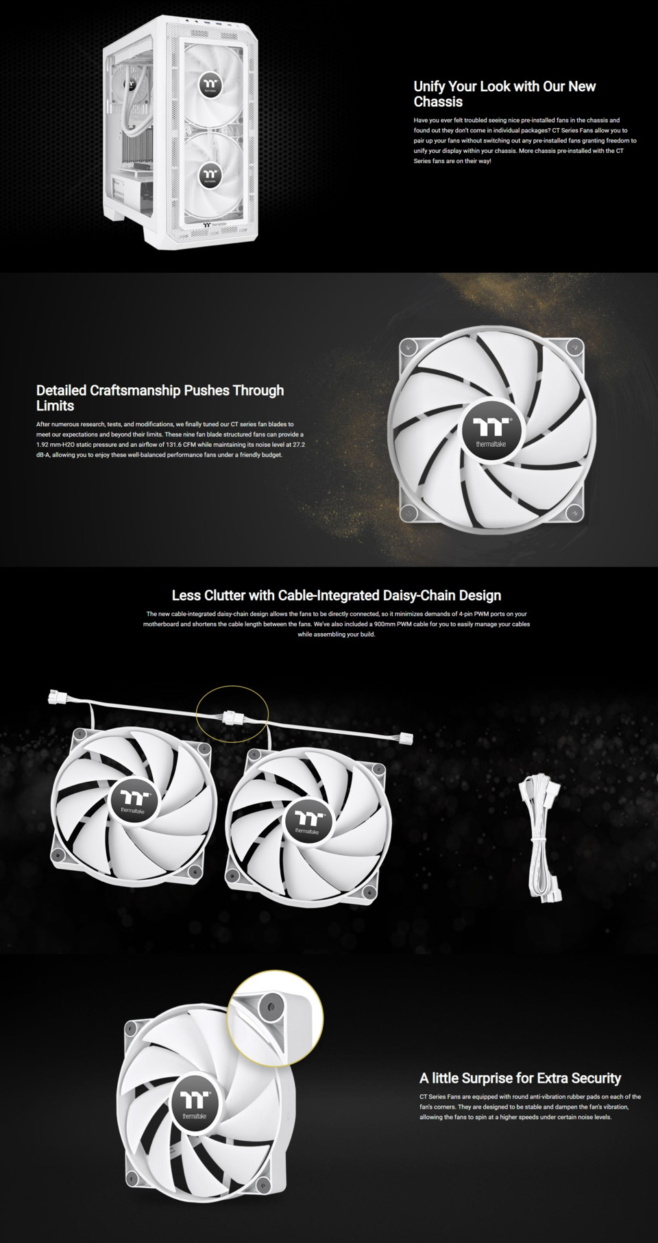 200mm thermaltake ct200 case fan white