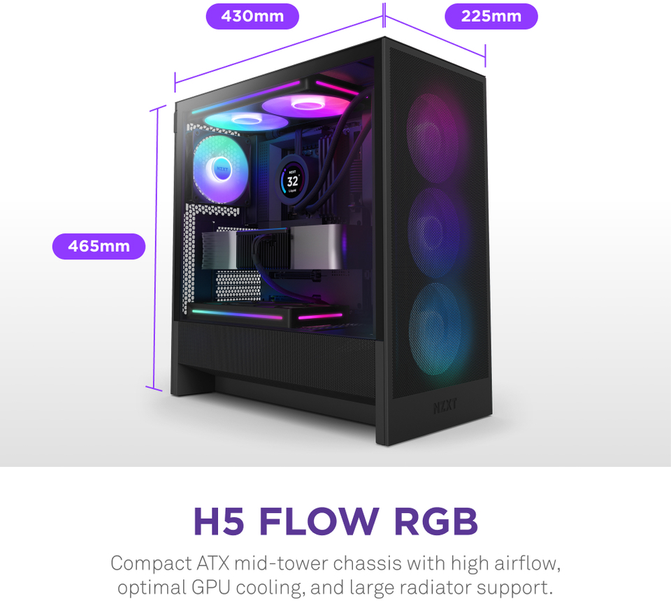 nzxt atx h5 flow rgb 2024 black case cc-h52fb-r1