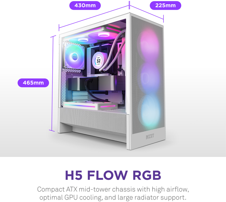 nzxt atx h5 flow rgb 2024 white case cc-h52fw-r1