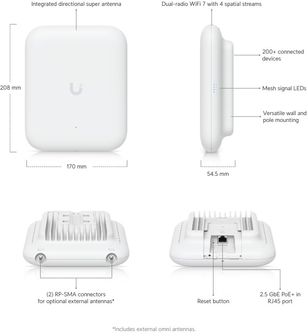 ubiquiti u7 outdoor all-weather wifi 7 access point