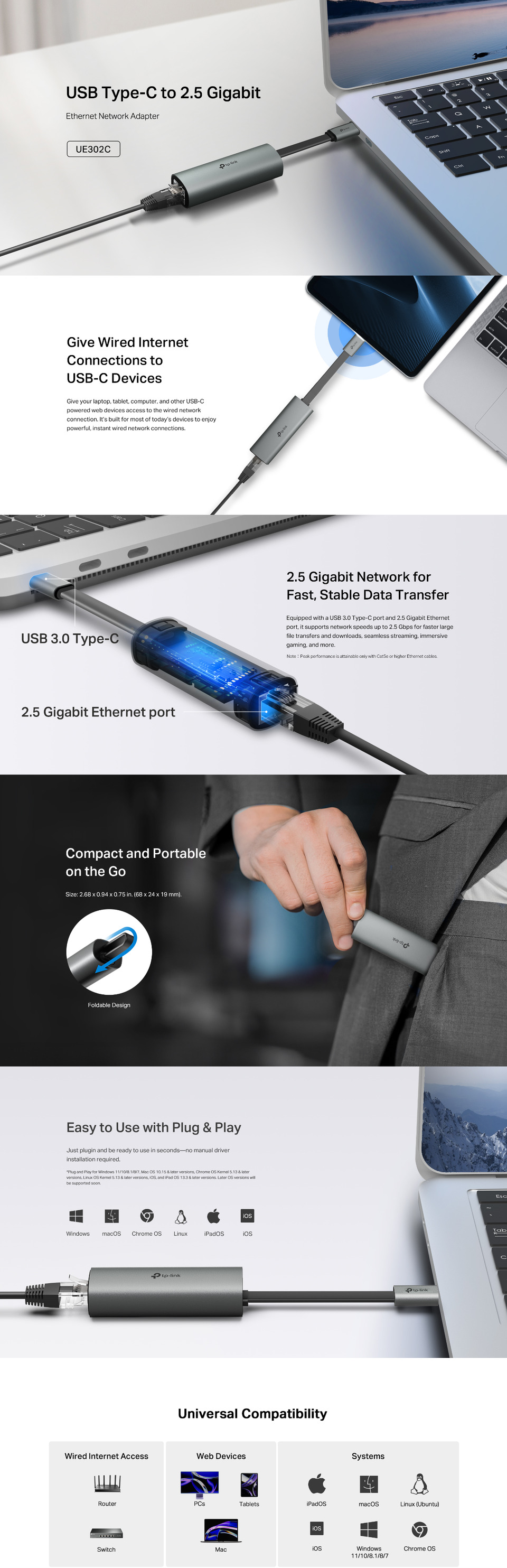 usb type-c to 25 gigabit ethernet network adapter