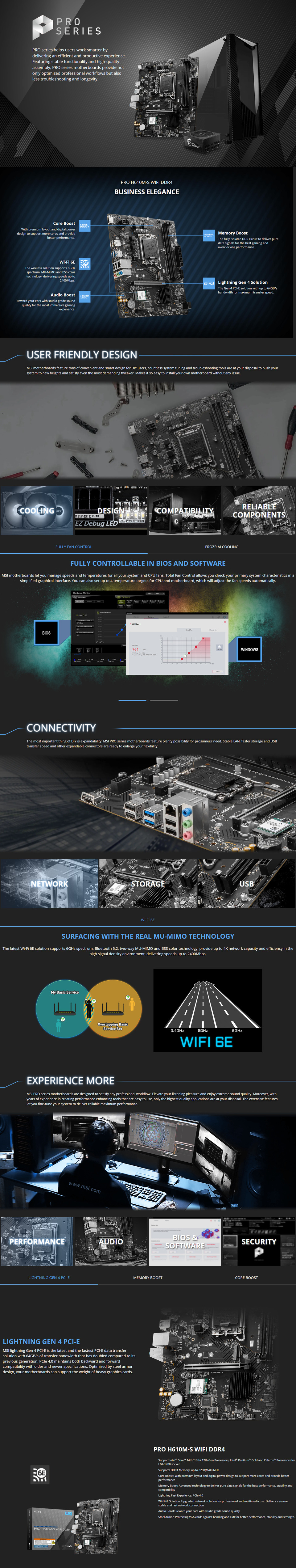 msi s1700 microatx h610m-s-wifi ddr4 motherboard