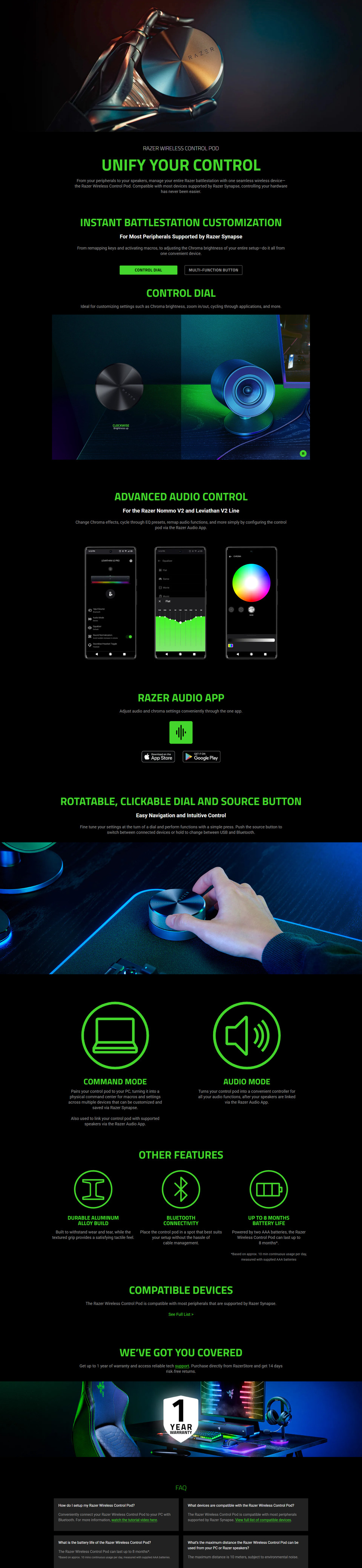 razer wireless control pod for peripherals and speakers