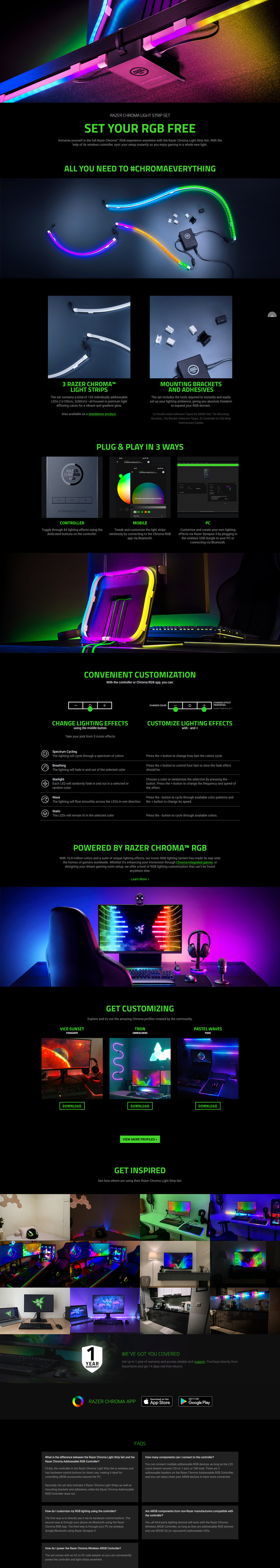 razer chroma light strip set wireless argb strip