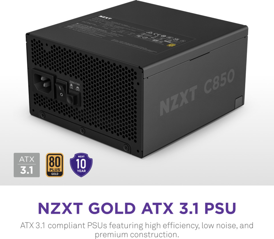 1000 watt nzxt c1000 gold atx 31 gen5 black power supply