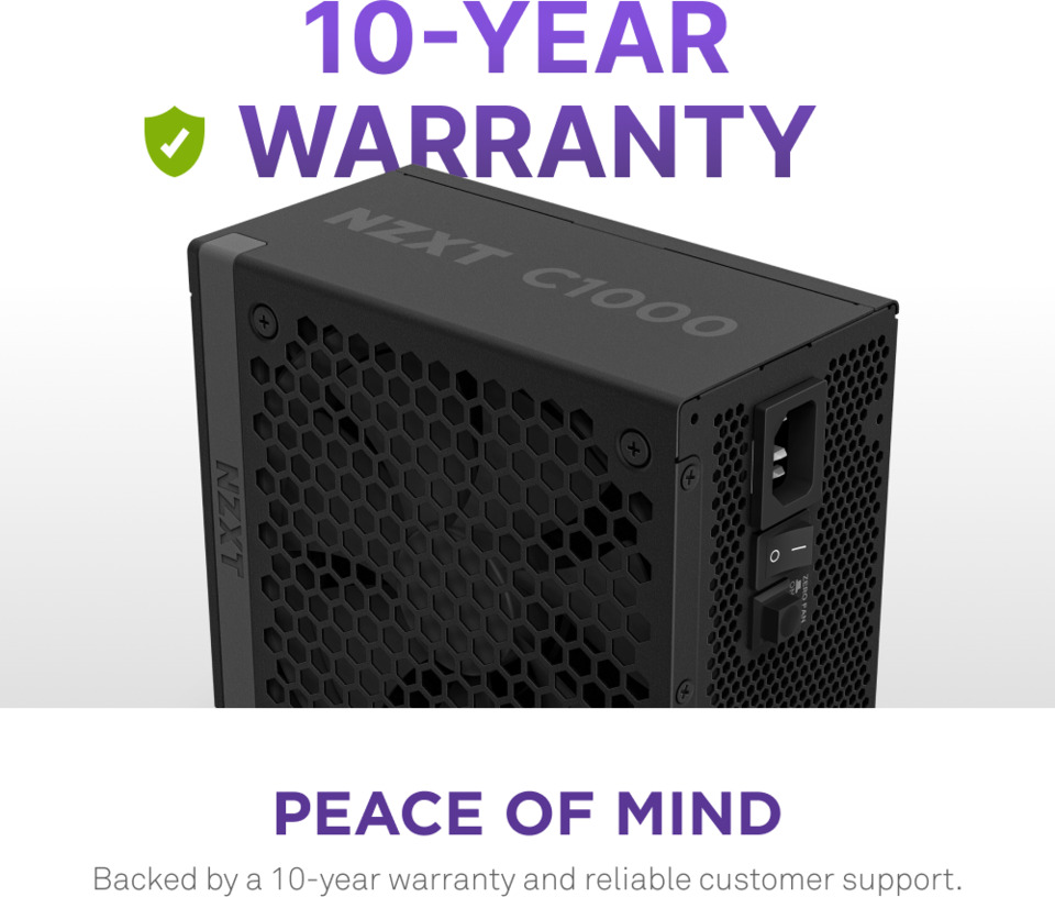 1000 watt nzxt c1000 gold atx 31 gen5 black power supply