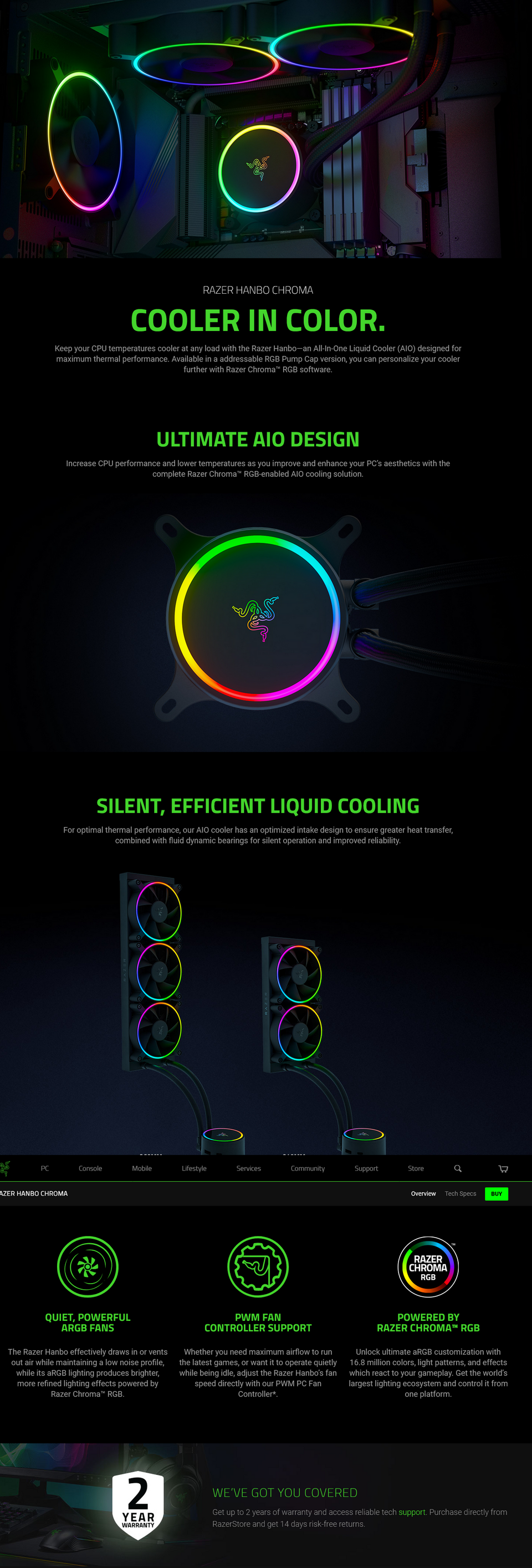 Razer Hanbo Chroma RGB 240mm AIO Liquid Cooler RC21-01770100-R3M1 | CA