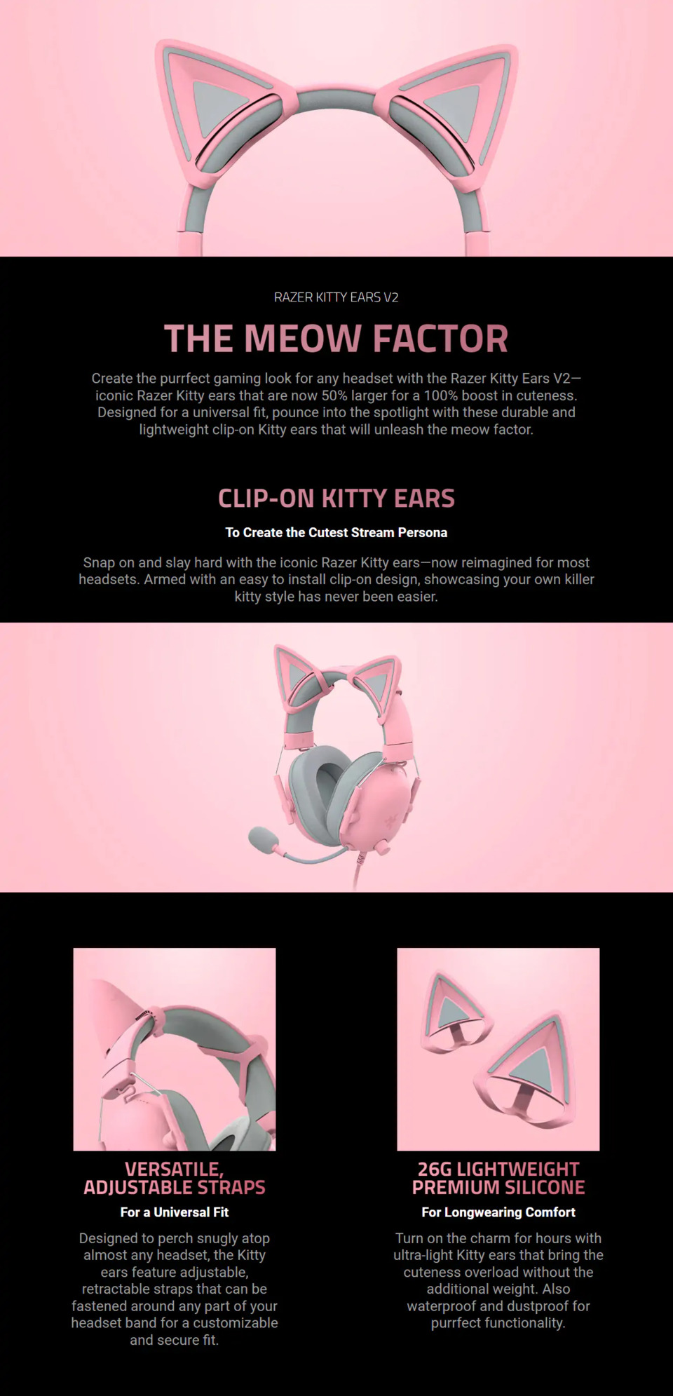 razer kitty ears v2 quartz pink