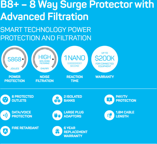 8 port thor b8 smart filter surge shield power board