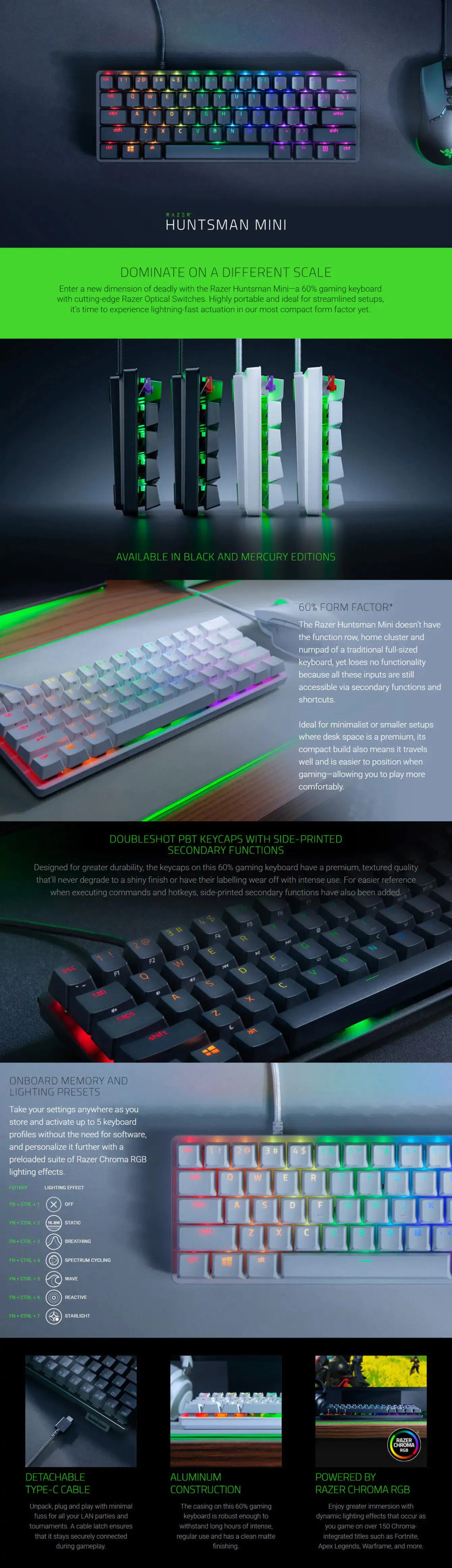 razer huntsman mini rgb optical linear mechanical gaming keyboard