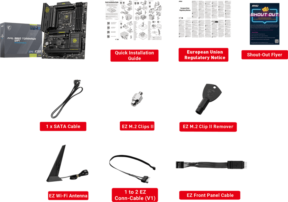 msi s1851 atx mag b860 tomahawk wifi ddr5 motherboard