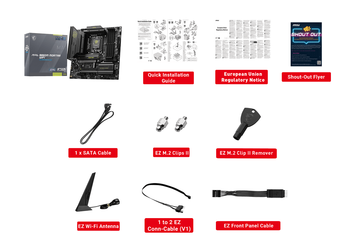 msi s1851 microatx mag b860m mortar wifi ddr5 motherboard