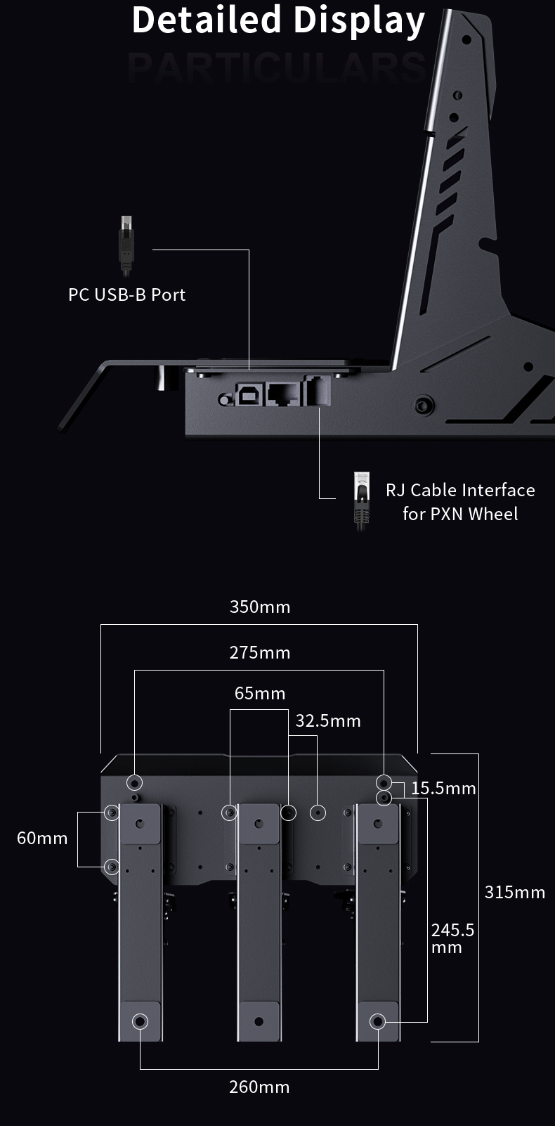 pxn-pd hm premium triple racing pedals black