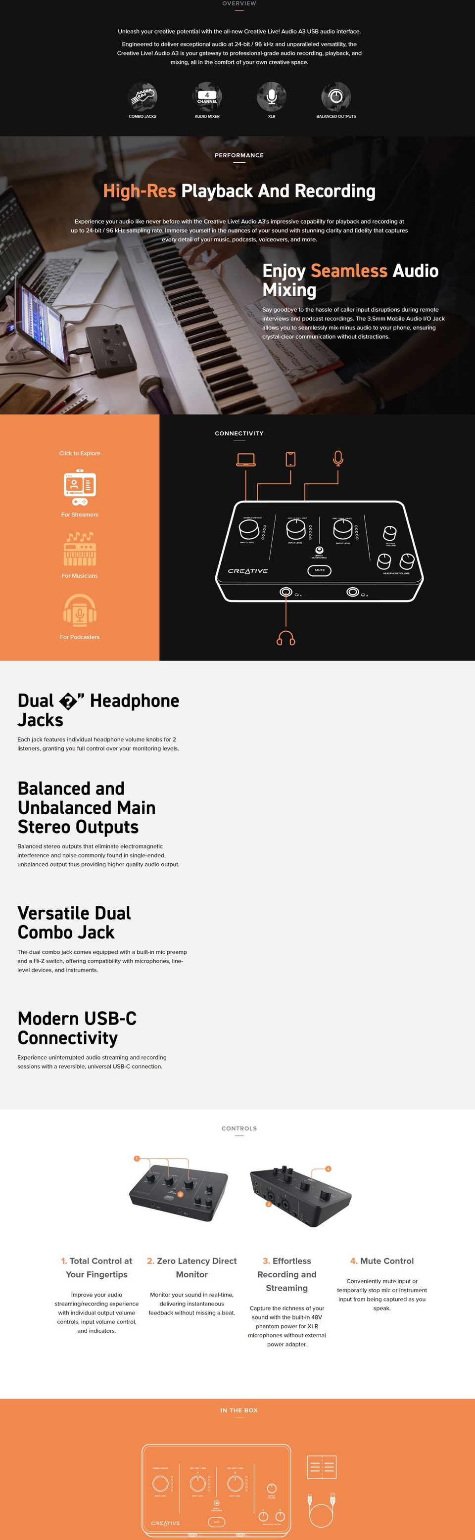 creative live audio a3 usb audio interface