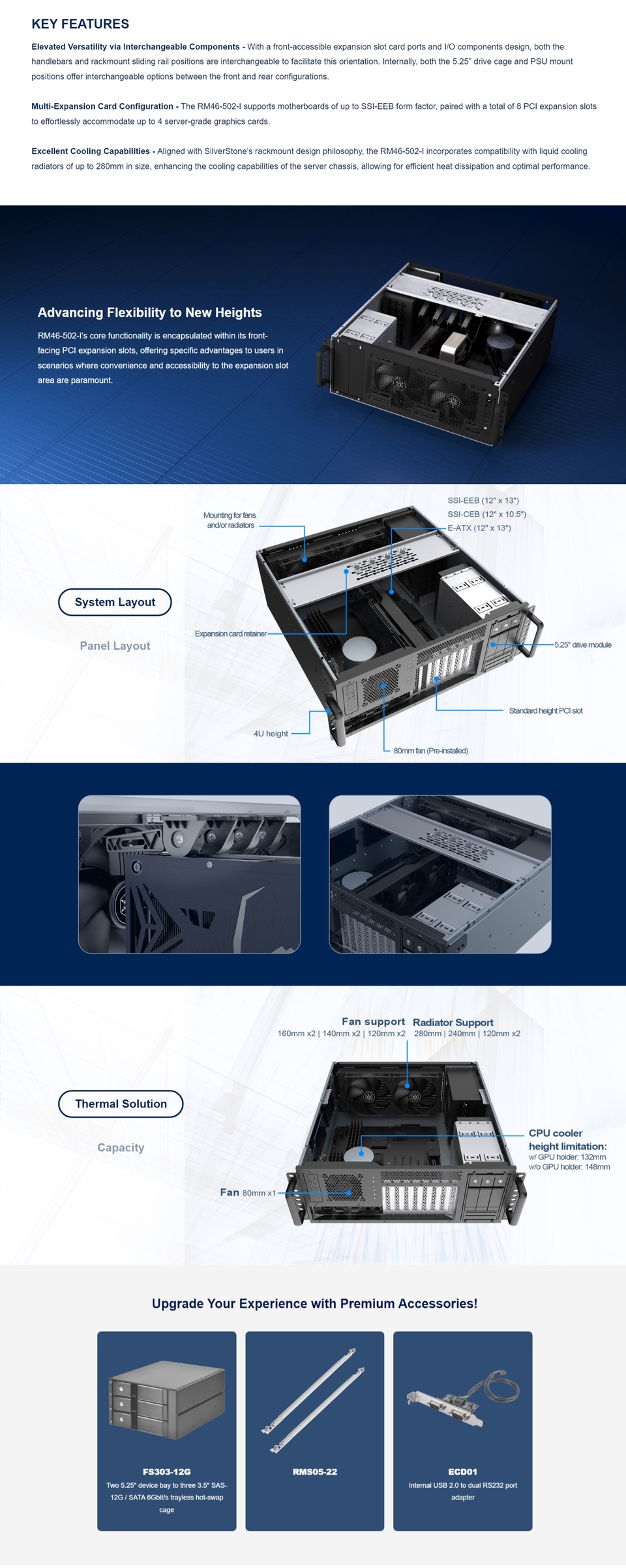 silverstone rm46-502-i 4u interchangeable rackmount chassis