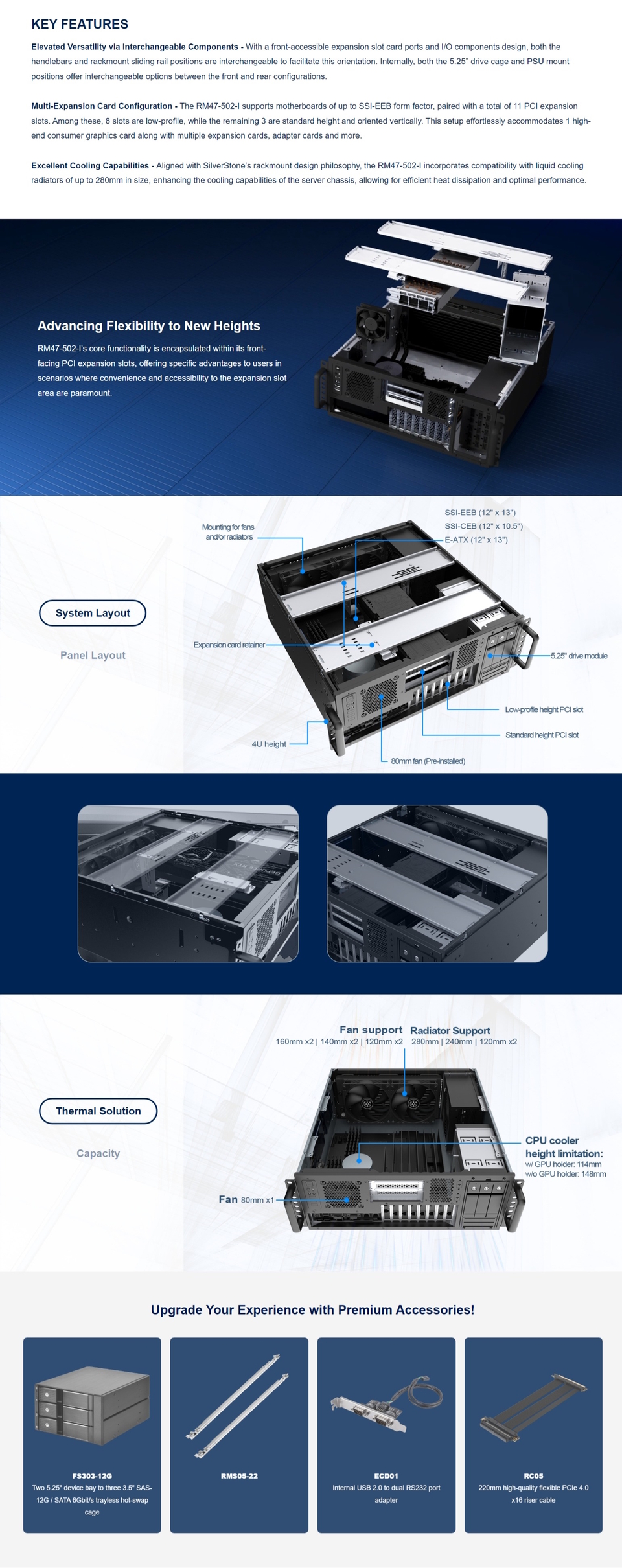 silverstone rm47-502-i 4u interchangeable rackmount chassis