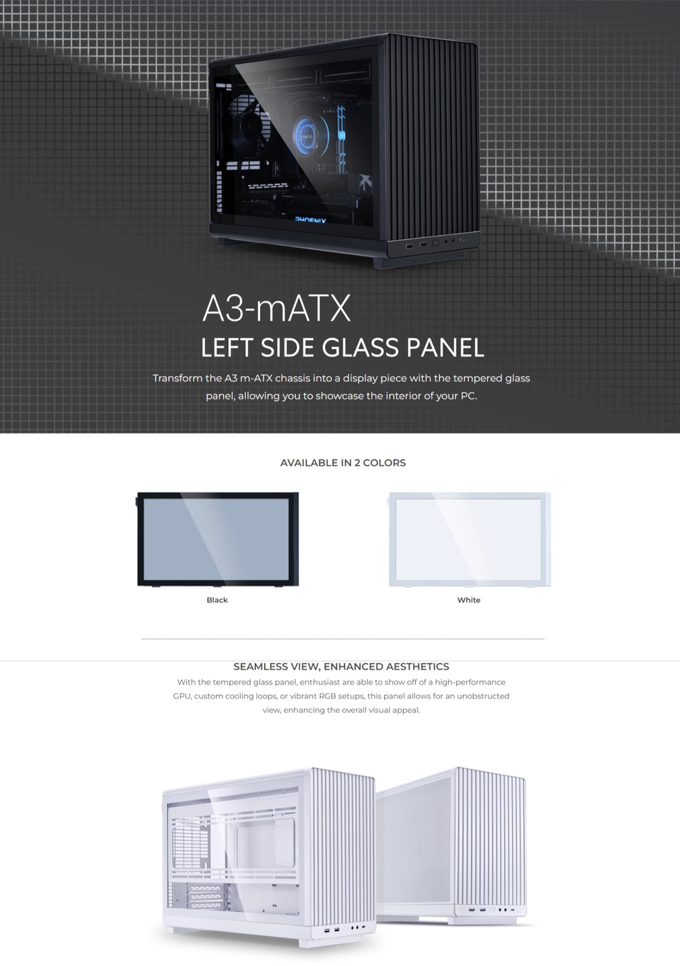 lian li left side glass panel for a3 m-atx