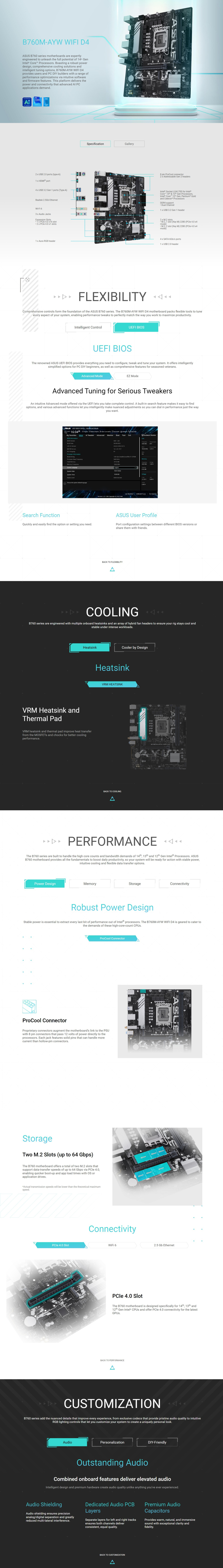 asus s1700 microatx b760m-ayw wifi d4 ddr4 motherboard