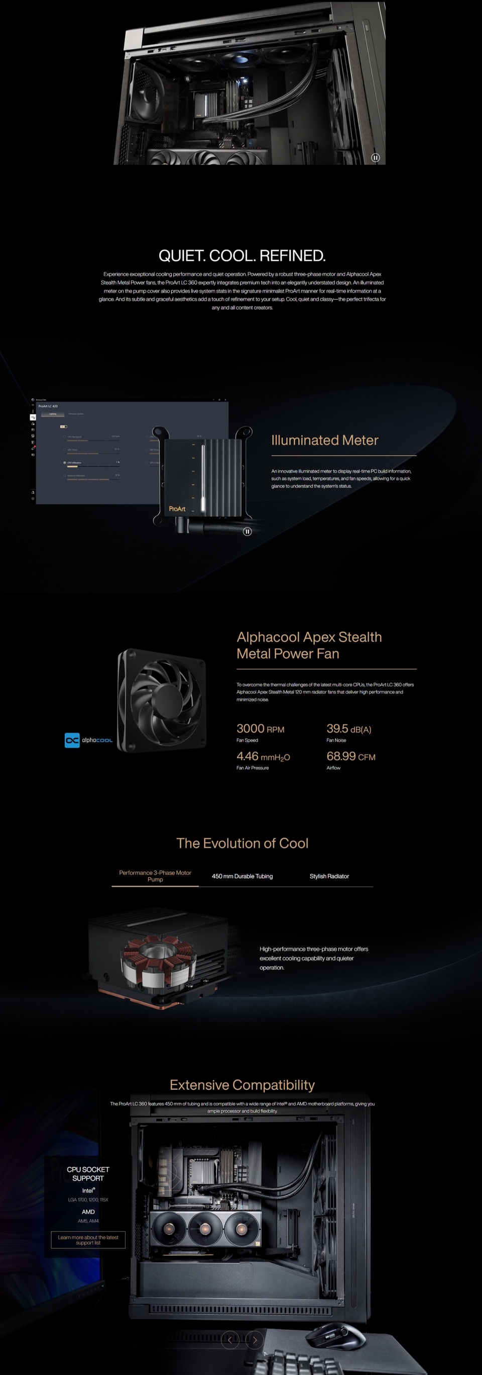 asus proart lc 420 aio liquid cpu cooler -