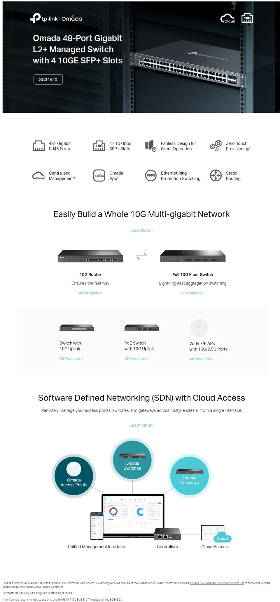 48 port tp-link sg3452x omada 48-port gigabit l2 managed switch with 4 10ge sfp slots
