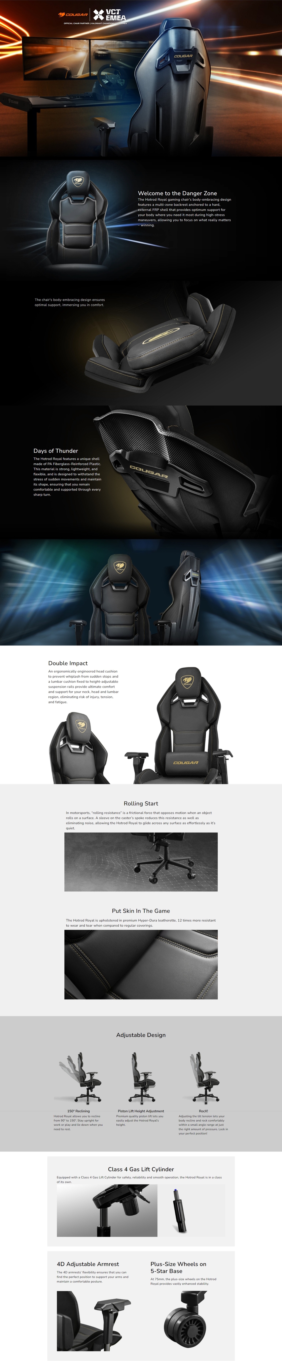 cougar hotrod royal gaming chair