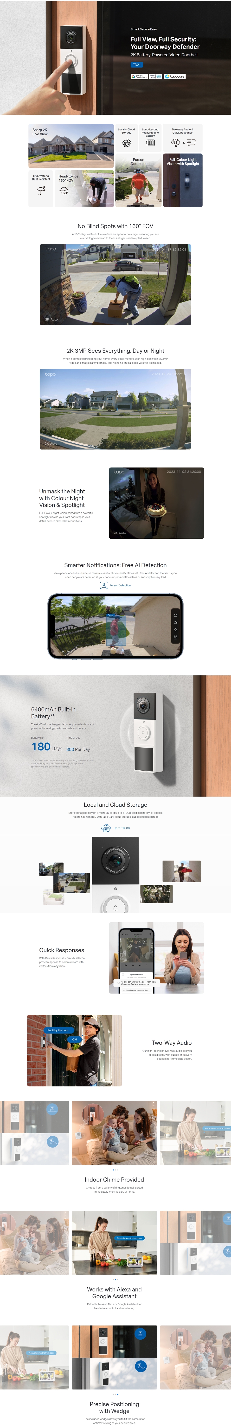 tp-link td21 tapo video doorbell camera