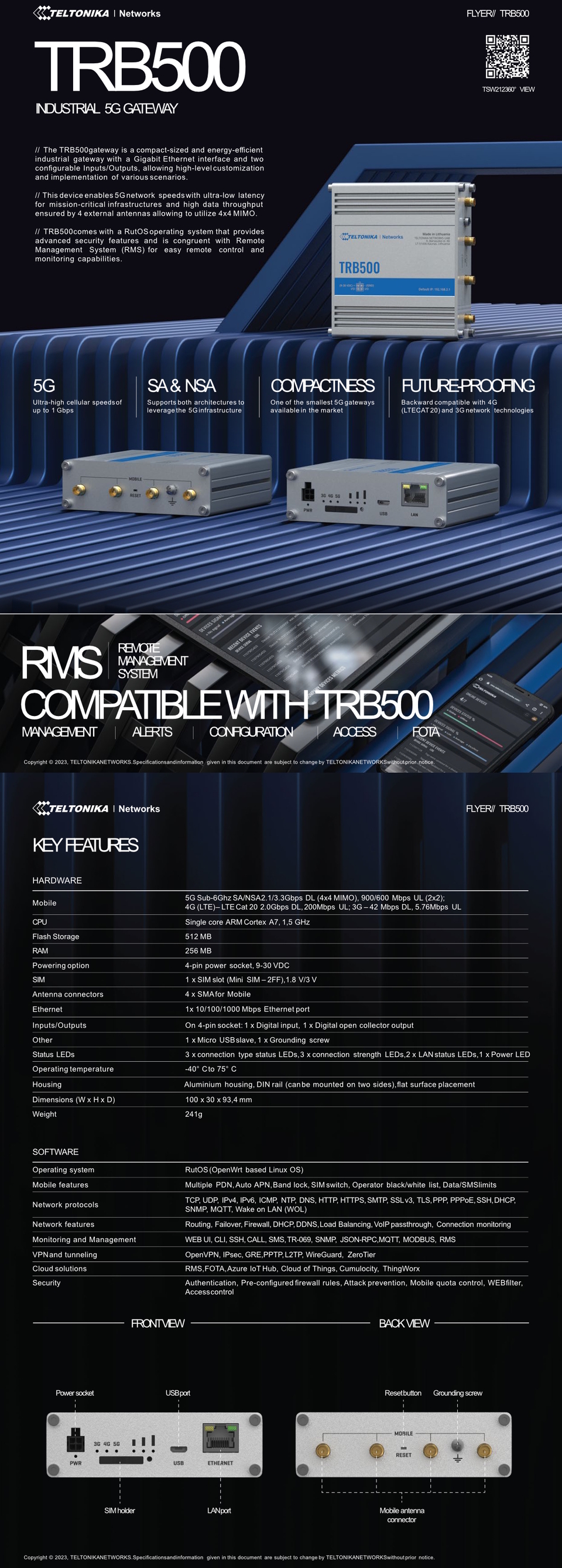 teltonika trb500 industrial 5g gateway