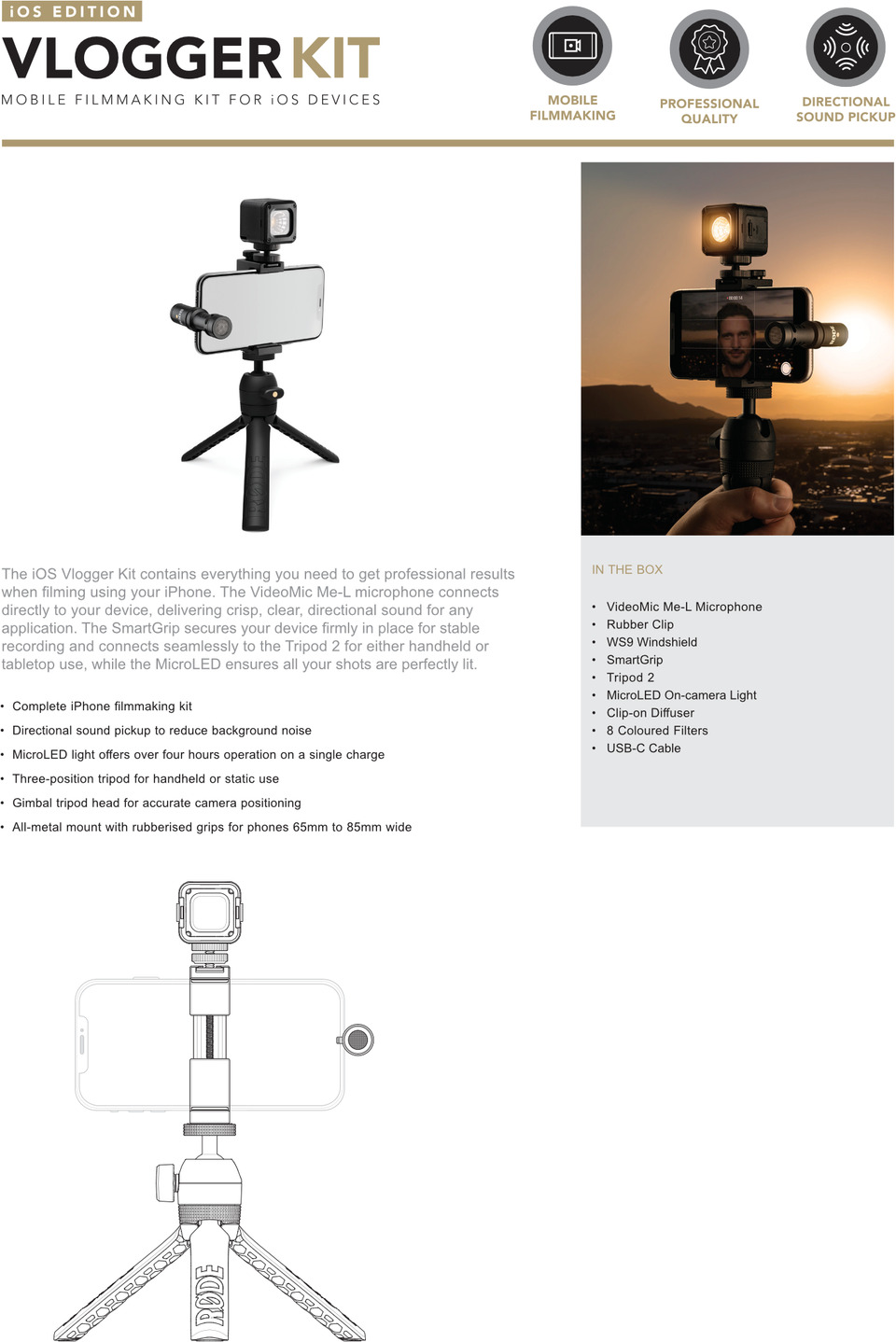 rode vlogger kit ios filmmaking kit for ios devices