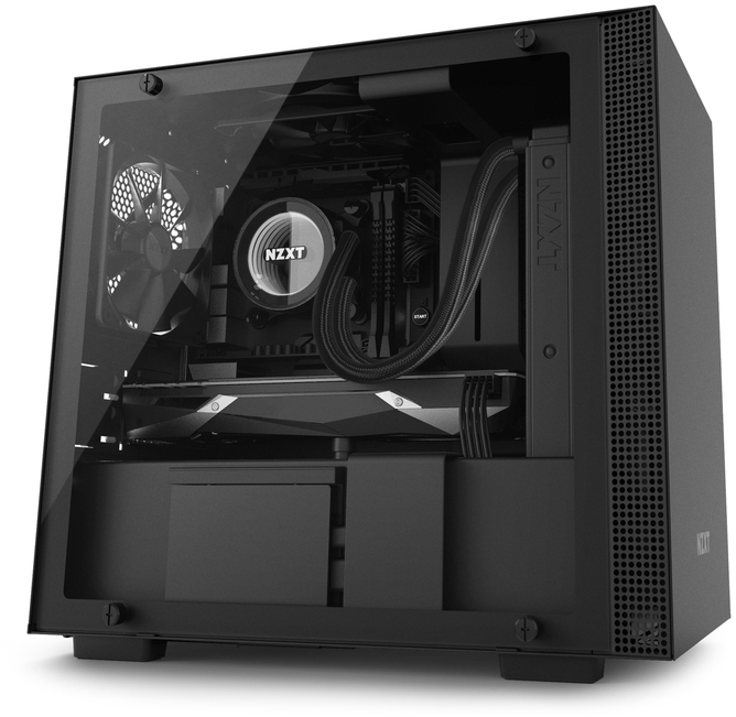 NZXT Mini-ITX Black H200i Smart Gaming SFF Case (No PSU) PN CA-H200W-BB ...