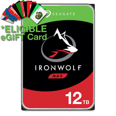 12TB Seagate 3.5 7200rpm SATA IronWolf HDD PN ST12000VN0008, *Eligible for BONUS eGift Card, T&Cs Apply