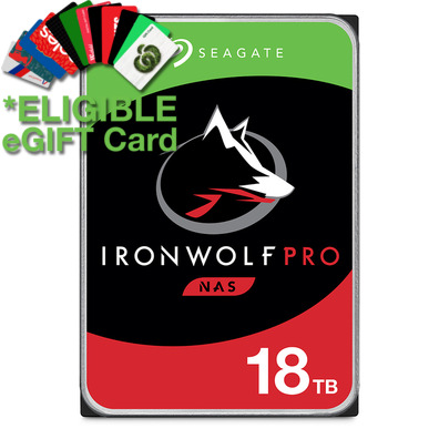 18TB Seagate 3.5 7200rpm SATA Ironwolf Pro NAS HDD ST18000NE000, *Eligible for BONUS eGift Card, T&Cs Apply, Limit 4 per customer