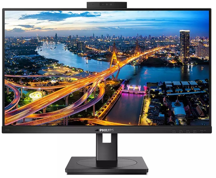 computer monitor with speakers and webcam