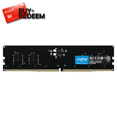 32GB DDR5 (1x32G) Crucial 4800MT/s RAM OEM Module CT32G48C40U5, *$5 Voucher by Redemption