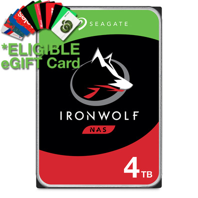 4TB Seagate 3.5 5400rpm SATA IronWolf NAS HDD PN ST4000VN006, *Eligible for BONUS eGift Card, T&Cs Apply