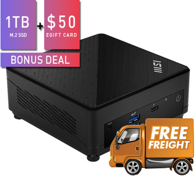 MSI Cubi 5 12M-007BAU i7 1255U Barebone Mini PC, *BONUS, $50 E-Gift Card & 1TB NVMe SSD via redemption