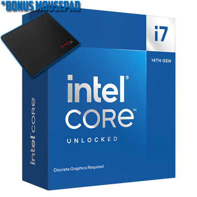 Intel S1700 Core i7 14700KF 20 Core CPU BX8071514700KF, *BONUS Game via redemption *BONUS HyperX Mouse Pad