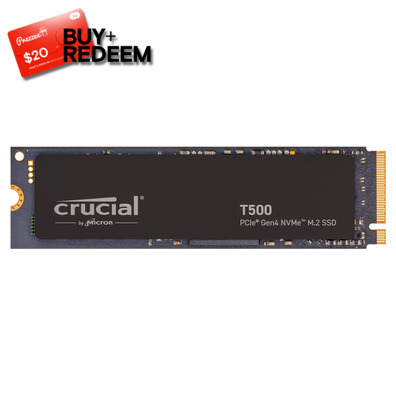 500GB Crucial T500 PCIe Gen4 NVMe SSD CT500T500SSD8, *$20 Voucher by Redemption