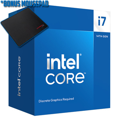 Intel S1700 Core i7 14700F 20 Core CPU BX8071514700F, *BONUS HyperX Mouse Pad