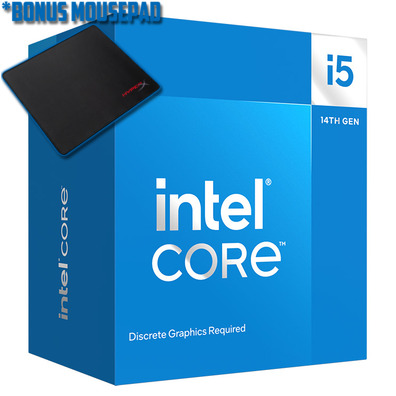 Intel S1700 Core i5 14400F 10 Core CPU BX8071514400F, *BONUS HyperX Mouse Pad