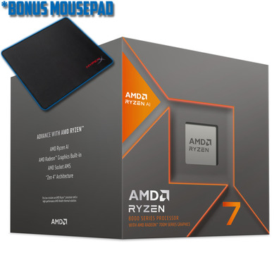 AMD AM5 Ryzen 7 8700G AI 8 Core CPU 100-100001236BOX, *BONUS HyperX Mouse Pad