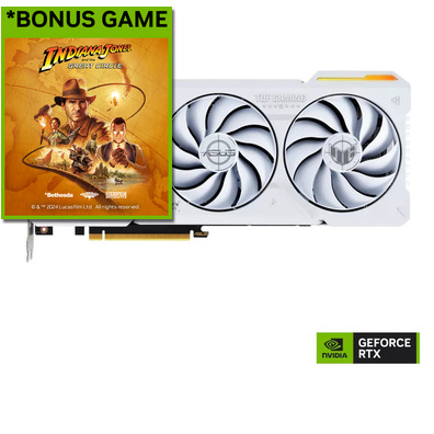 ASUS RTX 4070 Ti Super 16GB TUF OC White Gaming Graphics Card, *Bonus Game, Indiana Jones via redemption