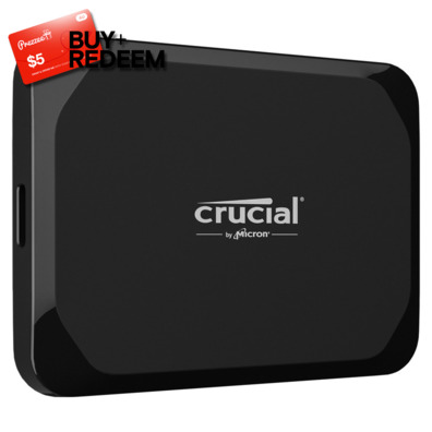 1TB Crucial X9 Portable USB-C 3.2 Gen 2 SSD, *$5 Voucher by Redemption