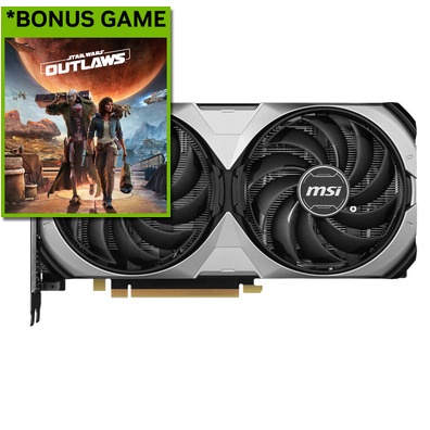 MSI 12GB RTX 4070 VENTUS 2X E 12G OC PCIe Graphics Card, *Bonus Game, Star Wars Outlaws via redemption