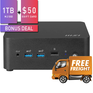 MSI Cubi NUC 1M-003BAU Core 3 100U Barebone Mini PC, *BONUS, $50 E-Gift Card & 1TB NVMe SSD via redemption